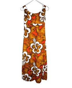 VTG 1960s Royal Hawaiian Hibiscus Floral Print Dress Size 6 - Picture 1 of 7