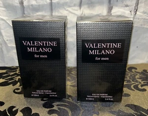 2x Valentine Milano for Men Eau De Parfum Natural Spray Men's Cologne 3.4 Fl. Oz - Picture 1 of 10