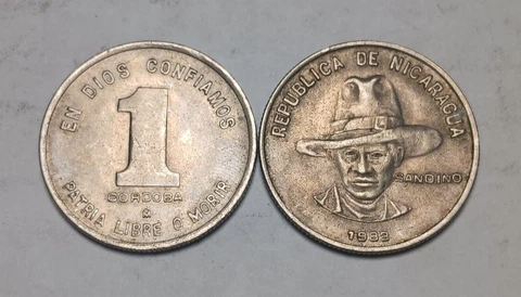 1x 1983 Nicaragua 1 Cordoba - Copper-Nickel Coin - Sandino Cover