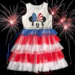 Disney Girls Minnie Mouse Tulle Summer  dress 95% Cotton Sz 10-12 Years White - Picture 1 of 5