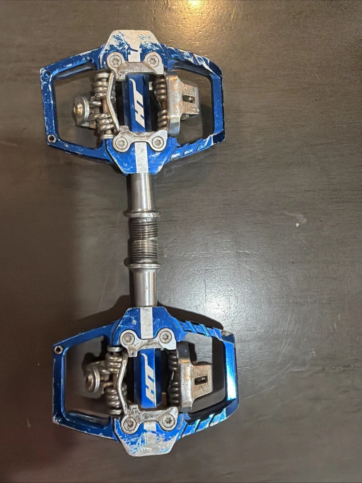 Pedales de plataforma sin clip HT T1 Enduro Race de doble cara azul Foto 1 de 2