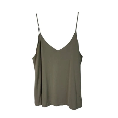 Double Zero Taupe Green Minimal Breathable Stretch Knit Relaxed Fit Tank Top L - Image 1 of 4