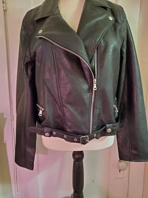 Chaqueta Motociclista Junior's Coffee Shop Negra Vegana Imitación Cuero Cremallera Completa Talla XXL Foto 1 de 4