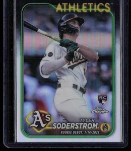 TYLER SODERSTROM 2024 TOPPS CHROME UPDATE REFRACTORS RC OAKLAND ATHLETICS #USC22 - Picture 1 of 2