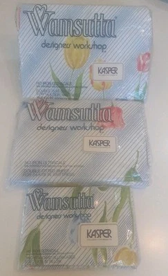 Wamsutta KASPER TULIPS Multicolor DOUBLE Sheet Set Fitted & Flat 2 PILLOW CASES  - Image 1 of 4