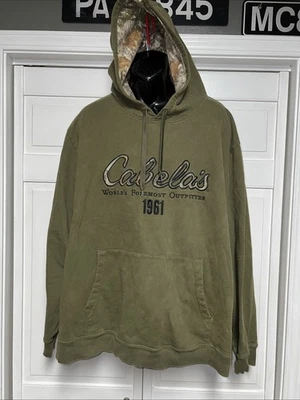 Cabelas Outfitter Sudadera con Capucha Verde Oliva Pullover Sudadera Camuflada Forrada de Vellón 3XL Foto 1 de 4
