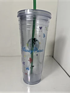 24 OZ Disney Parks Starbucks  Cold Cup TUMBLER VENTI Clear W Mickey & Pluto - Picture 1 of 17