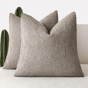 Pack of 2 Textured Boucle Throw Pillow Covers Accent Solid Pillow Cases Cozy ... - Picture 1 of 7