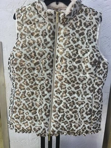 Lilly Pulitzer Gabriana Vest Gold Metallic Leopard Jacquard $248 Size XL - Picture 1 of 10