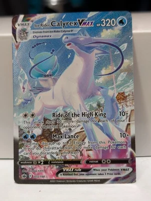 Pokemon TCG Chilling Reign Ice Rider Calyrex VMAX 203/198 Full Art Alt Art NM - Image 1 of 2