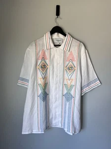Camisa Abotonada Casablanca Musique Lino Bordada - Talla XL - NUEVA - Imagen 1 de 8