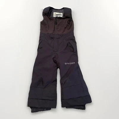 Calça de neve Spyder Mini Expedition preta meninos 3 babadores de macacão de neve EXCELENTE - Imagem 1 de 4