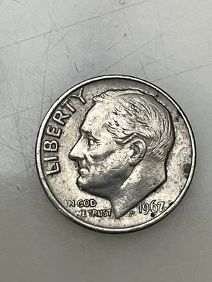 1967 Us 10 Cent Coin No Mint Mark #3 - Image 1 of 2