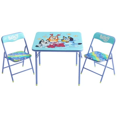 Juego de mesa y silla infantil Bluey de 3 piezas en azul - ¡Divertido y funcional! Foto 1 de 4