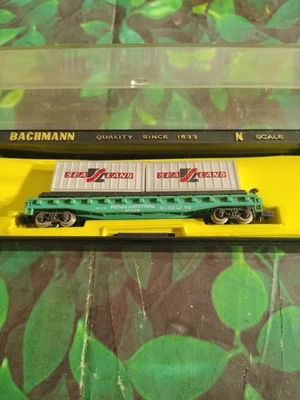 N Bachmann Flat Car w/trailers Great Northern GN 42734 - ME1606 - Image 1 of 4