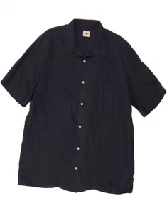 CERRUTI 1881 Mens Short Sleeve Shirt XL Navy Blue Cotton BT07 - Picture 1 of 3