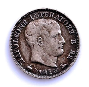 Italia - Napoleón Bonaparte. 5 Soldi 1813 M - Milán. MBC+/VF+ Plata 1,2 g. - Imagen 1 de 2