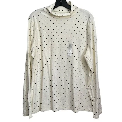 Camisa de manga larga Croft & Barrow clásica cuello falso XXL a lunares. Nuevo con etiquetas Foto 1 de 4