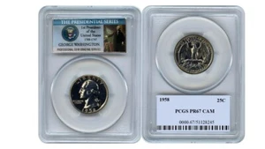 1958 Washington Quarter 25C PCGS PR67 CAM - Picture 1 of 1
