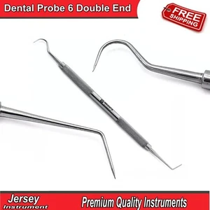 Dental Probe 6 Double End Hygiene Probes Tooth Decay Enamel Endodontic Dentist - Picture 1 of 4