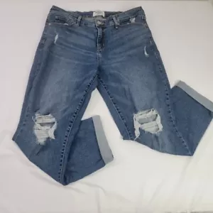 Pantalones de mezclilla Levi'sDenizen tiro medio novio dobladillo con puños desgastados talla 14 - Imagen 1 de 9