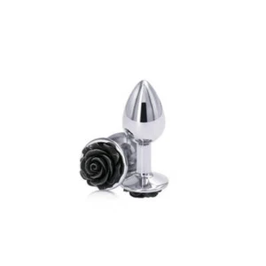 Rear Assets Rose Metal Butt Plug with Black Rose Base - Picture 1 of 5