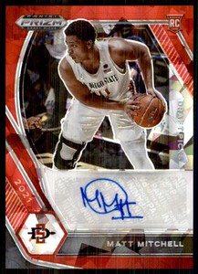 2021-22 Panini Prizm Draft Picks Draft Picks Autographs Prizms Red Ice Matt