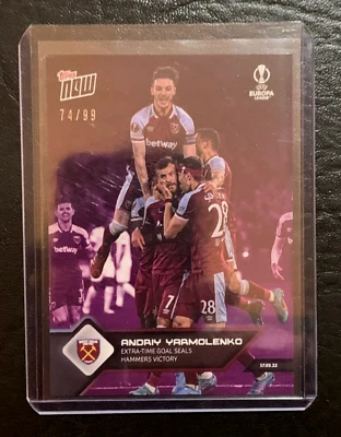 2021-22 Topps NOW Europa #32 | ANDRIY YARMOLENKO | West Ham; PURPLE 74/99 !!! - Image 1 of 3