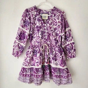 Abito bambina BELL by Alicia Bell viola floreale a strati gonna con volant boho giovane 6 - Foto 1 di 9