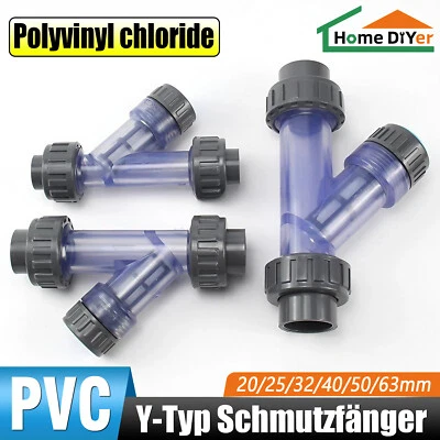 HOME DIYER PVC Y Filter Y-Typ Schmutzfänger Transparenter Schmutzfilter Für Wasser/Öl