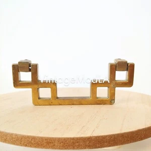 Vintage Bassett Hollywood Regency Campaign Dresser Brass 1 ONE Drawer Pull - Picture 1 of 3