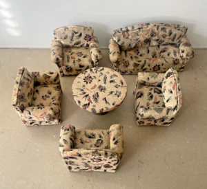 Vintage Dolls House Lounge Furniture 6 Pieces Made In Japan - Picture 1 of 9