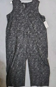 NEW NWT Athleta Pants Jumpsuit Sleeveless Romper Topanga Black & Gray Size 3X - Picture 1 of 15