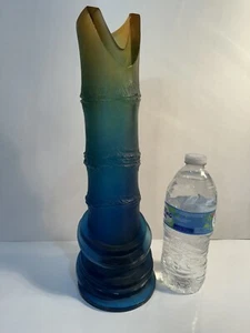 Daum Crystal Large Ltd. Edition 14.5” Pate De Verre Bamboo Vase Emilio Robba - Picture 1 of 10