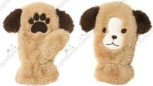 NWT Toddlers 2T-3T Gymboree ALPINE PATROL Fleece Tan Lined PUPPY FACE MITTENS - Picture 1 of 1
