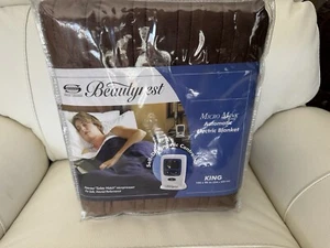 NEW Beautyrest King Heated Blanket Micro Mink Brown - Picture 1 of 3