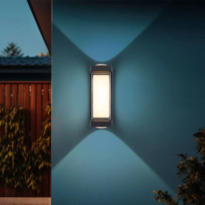 Wandleuchte Außenleuchte Fassadenlampe Balkonleuchte Garten opal anthrazit LED - Bild 1 von 4