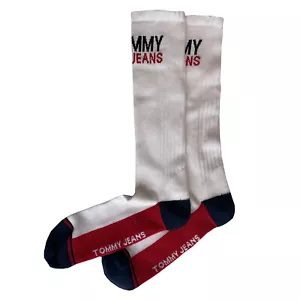 Tommy Hilfiger Largo Tommy Vaqueros Calcetines Blanco / Rojo Talla GB 5-12 - Imagen 1 de 1