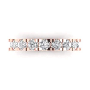 1.50ct Promise Bridal Wedding Band anniversary Ring 14kt Rose Solid Band - Picture 1 of 11