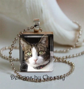 Custom Photo Neckace Charm Pendant Scrabble Personalized Keepsake Customized - Picture 1 of 1