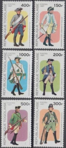 TOGO Sc # 1764-9 CPL MNH - MILITARY UNIFORMS - Picture 1 of 1