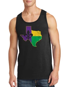 Camiseta sin mangas Mardi Gras Texas flor de lis para hombre Fat Tuesday - Imagen 1 de 8
