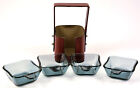 WMF stack ashtray - wagon field - 50s Bauhaus - set in leather stands