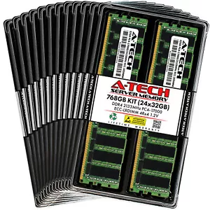 A-Tech 768GB 24x 32GB 4Rx4 PC4-17000L DDR4 2133 MHz ECC LRDIMM Server Memory RAM - Picture 1 of 5