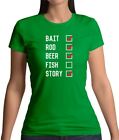 Funny Fishing Checklist - Womens T-Shirt - Fisherman Fisher Fish Funny Sport