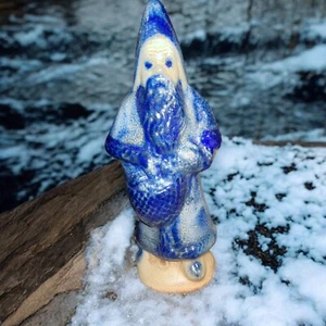 Beaumont Brothers Keramik BBP 7,5" Santa Weihnachtsmann blaue Salzglasur 1991 - Bild 1 von 6