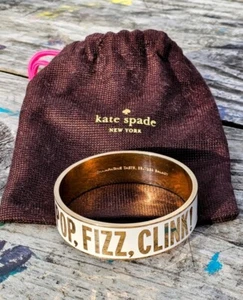 Kate spade POP, FIZZ, CLINK! Enameled Idiom Bangle bracelet Champagne Toast. - Picture 1 of 9