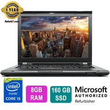 Lenovo ThinkPad T430s Laptop, 14" Display, Intel Core i5, 8GB RAM, 160GB SSD