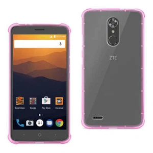 Reiko ZTE Max XL/ N9560 Clear Bumper Case with Air Cushion Protection in Clear H - Picture 1 of 4