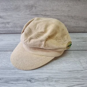 Cappello The Beatles logo Apple beige pelle di talpa newsboy John Lennon berretto XL - Foto 1 di 7